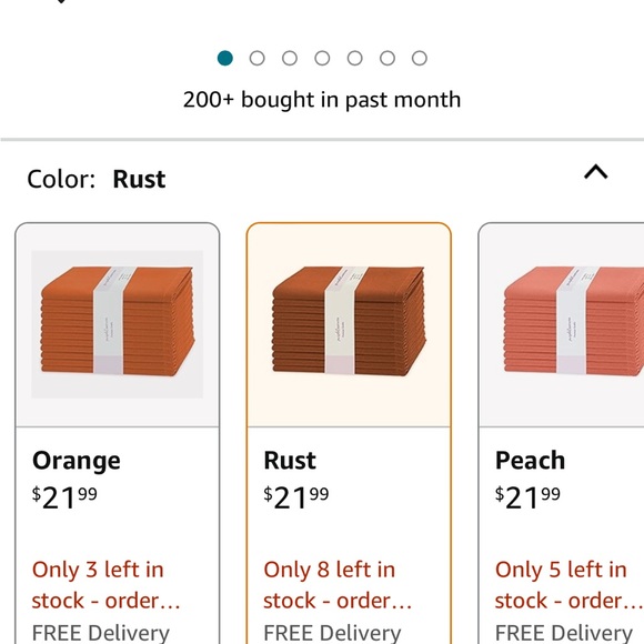 Set of 20 Rust colored formal napkins ready for their next wedding or event - Picture 5 of 6